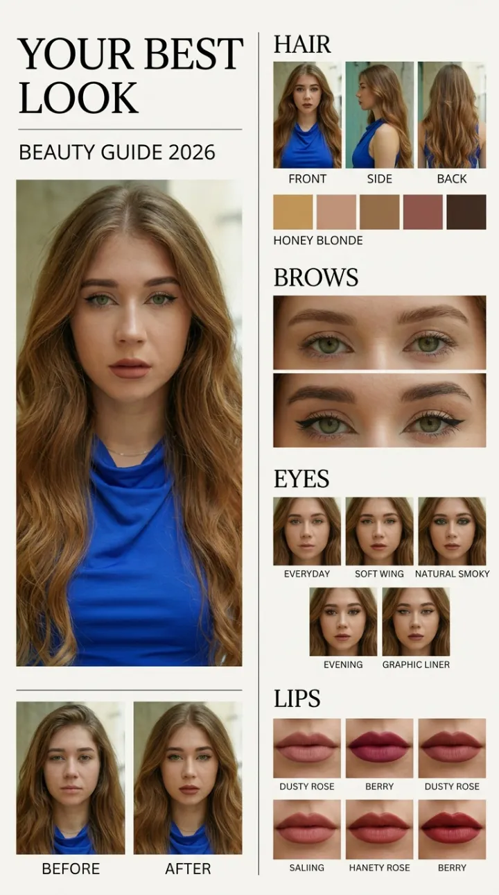 Glow Up Analysis editorial beauty analysis card example